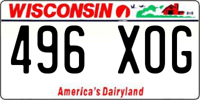 WI license plate 496XOG