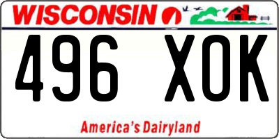 WI license plate 496XOK