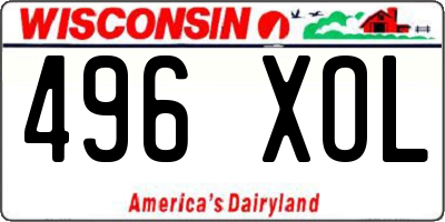 WI license plate 496XOL