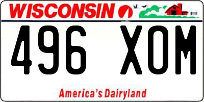 WI license plate 496XOM