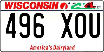 WI license plate 496XOU