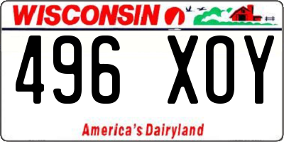 WI license plate 496XOY
