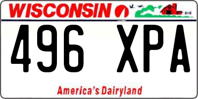 WI license plate 496XPA
