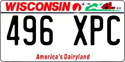 WI license plate 496XPC
