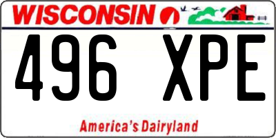 WI license plate 496XPE