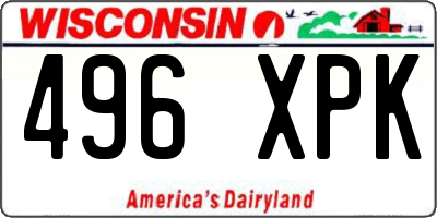 WI license plate 496XPK
