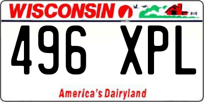 WI license plate 496XPL