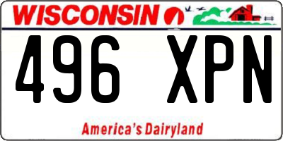WI license plate 496XPN