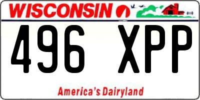WI license plate 496XPP