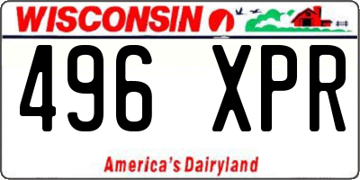 WI license plate 496XPR