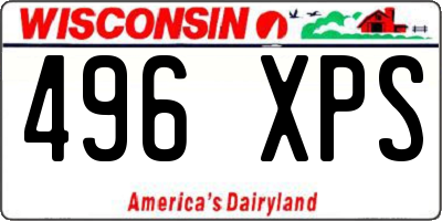 WI license plate 496XPS