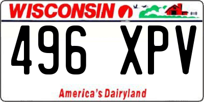 WI license plate 496XPV
