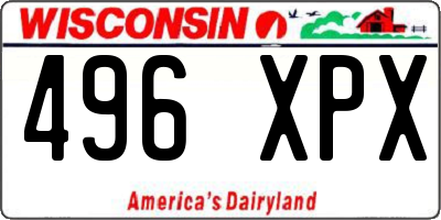 WI license plate 496XPX