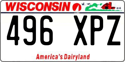 WI license plate 496XPZ