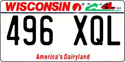 WI license plate 496XQL