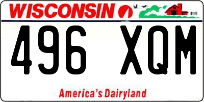 WI license plate 496XQM