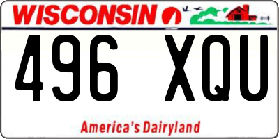 WI license plate 496XQU