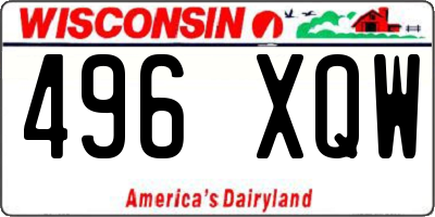 WI license plate 496XQW