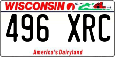WI license plate 496XRC