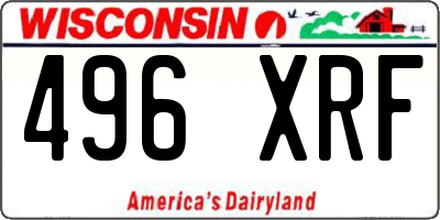 WI license plate 496XRF