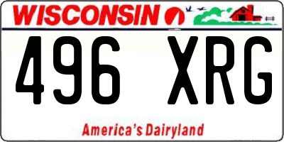 WI license plate 496XRG