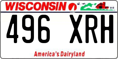 WI license plate 496XRH