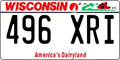 WI license plate 496XRI