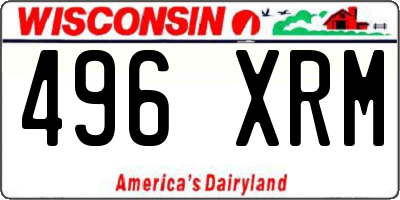 WI license plate 496XRM