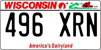 WI license plate 496XRN