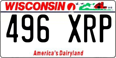 WI license plate 496XRP