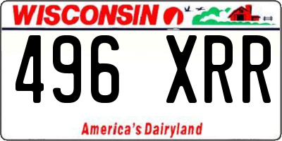 WI license plate 496XRR