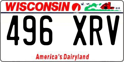 WI license plate 496XRV