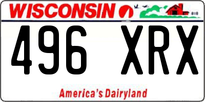 WI license plate 496XRX