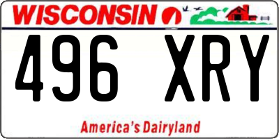 WI license plate 496XRY