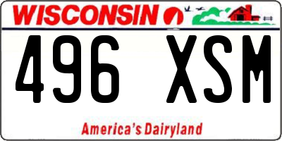 WI license plate 496XSM