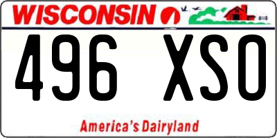 WI license plate 496XSO