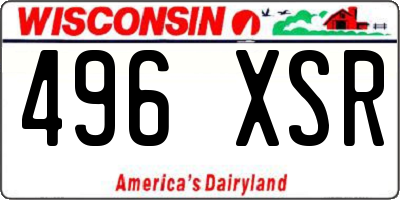 WI license plate 496XSR