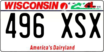 WI license plate 496XSX