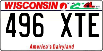 WI license plate 496XTE