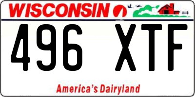 WI license plate 496XTF