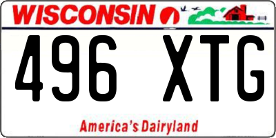 WI license plate 496XTG