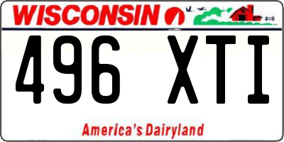 WI license plate 496XTI