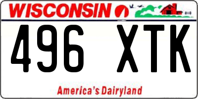 WI license plate 496XTK