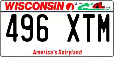 WI license plate 496XTM