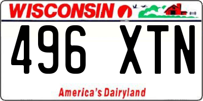 WI license plate 496XTN