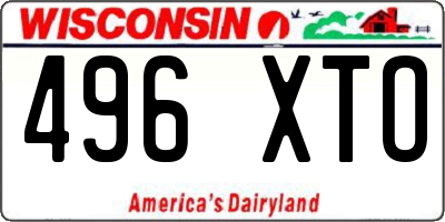 WI license plate 496XTO