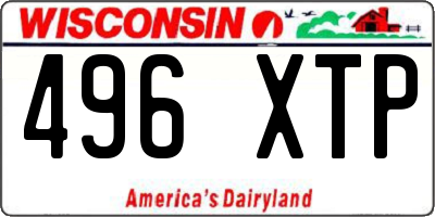 WI license plate 496XTP