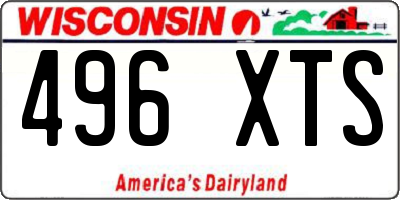 WI license plate 496XTS