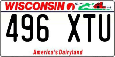 WI license plate 496XTU