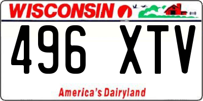WI license plate 496XTV